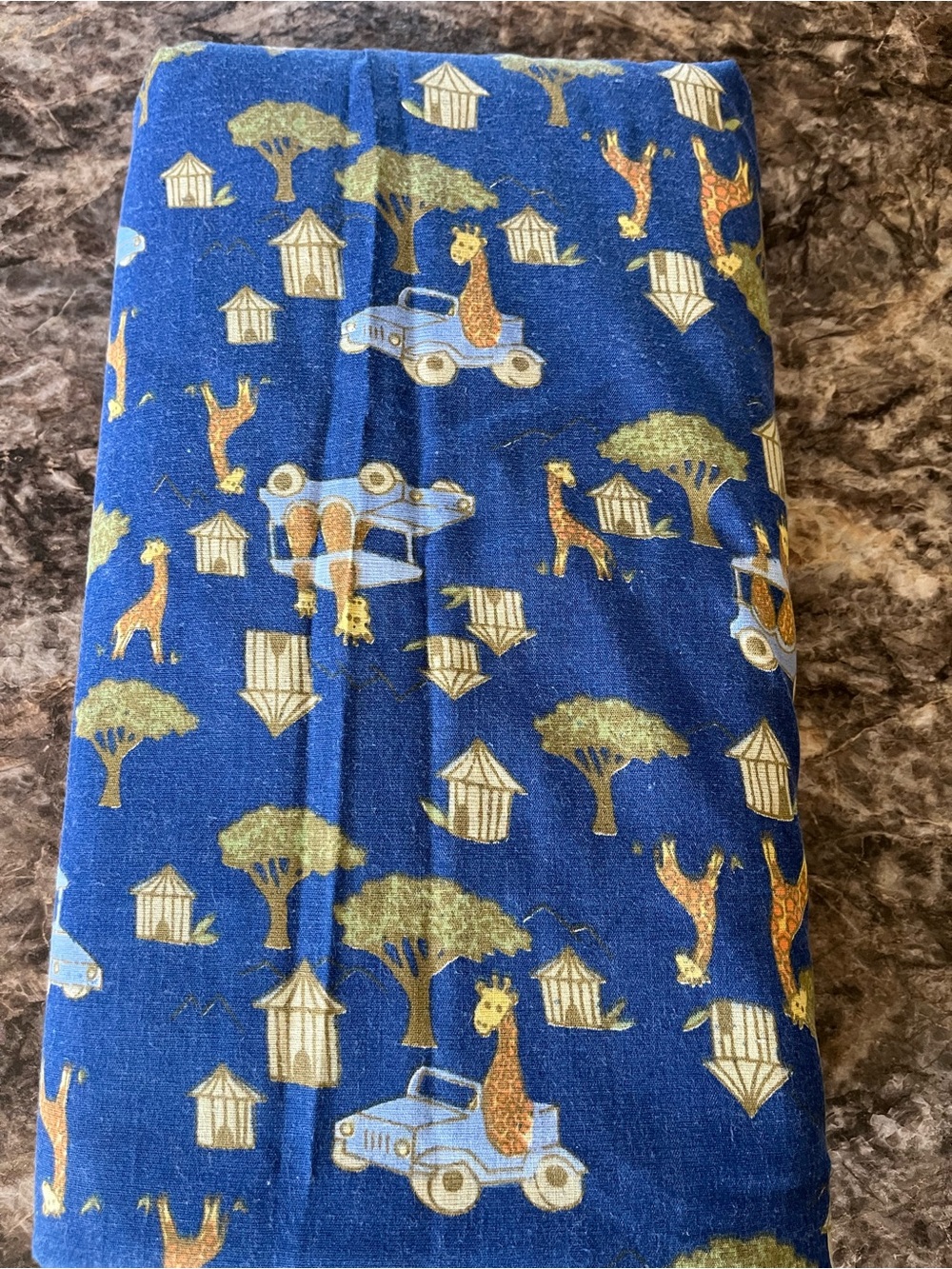 Blue Giraffe Safari Cotton Fabric